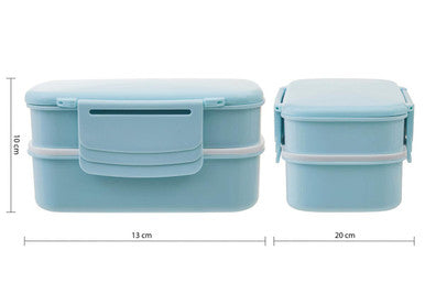 Grub Tub Light Blue Lunch Box With Cutlery