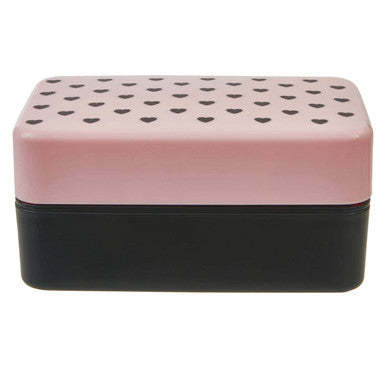 Grub Tub Light Pink Hearts Lunch Box With Cutlery