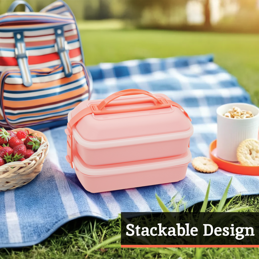 Grub Tub Pink Lunch Box With Cutlery