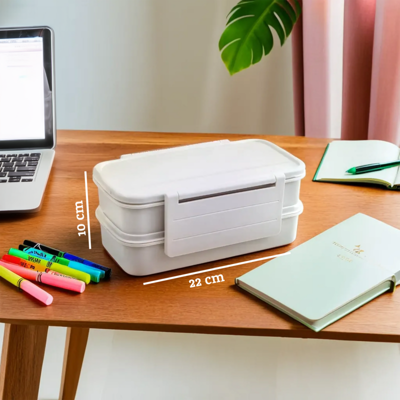 Grub Tub Warm Grey Lunch Box With Cutlery