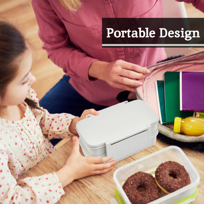 Grub Tub Warm Grey Lunch Box With Cutlery