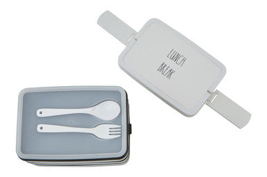 Grub Tub Black Lunch Box With Cutlery