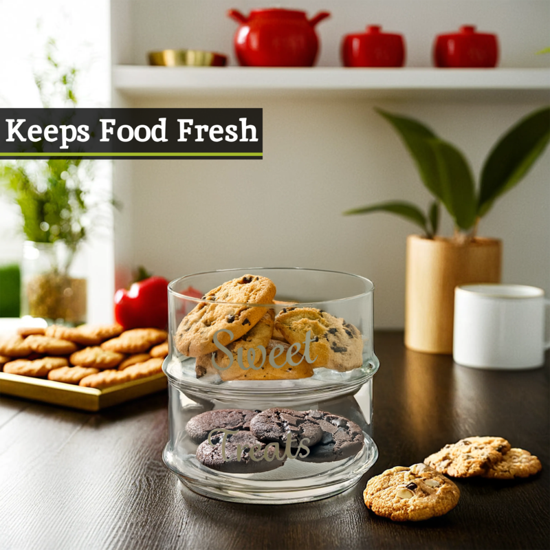 Stackable 2 Tier Glass Storage Jar | Olivia