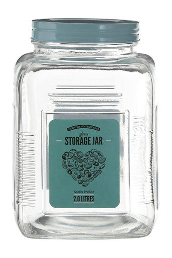 Luca Assorted Square Clear Glass Large Storage Jar