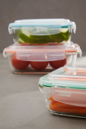 Freska Set Of 3 Rectangular Glass Containers