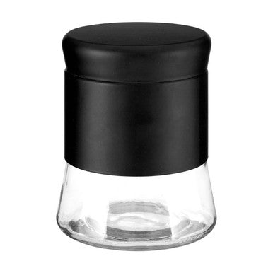 Luca Black Steel and Glass Storage Jar - 800ml