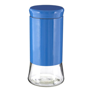 Blue Stainless Steel and Glass Storage Jar - 1500ml | Luca