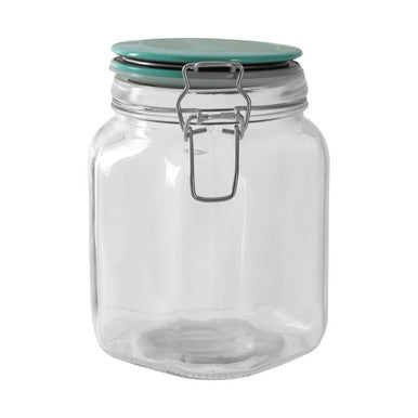 Luca Glass Storage Jar 1050 ml  (3 Assorted Colours)