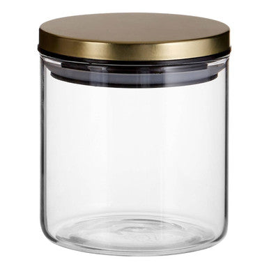 Freska Glass Storage Jar with Gold Lid 550ml