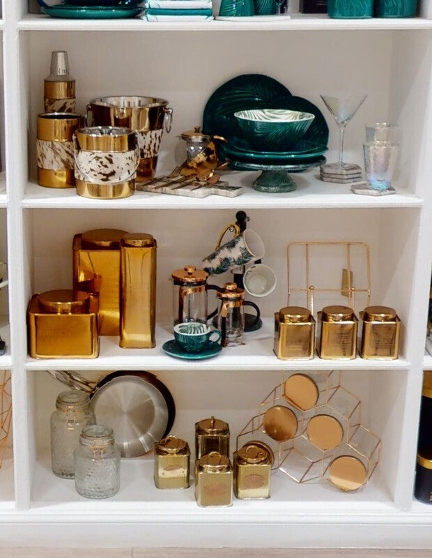 Freska Glass Storage Jar with Gold Lid 1600ml