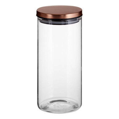 Freska Glass Storage Jar with  Rose Gold Lid 1300ml