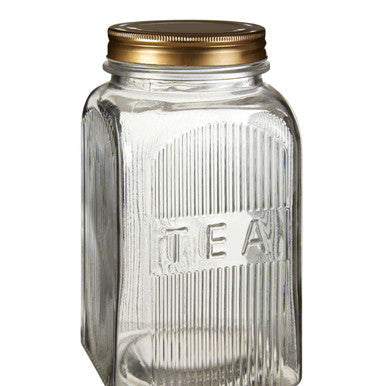 Luca Set Of Three Glass Jars With Gold Finish Lids