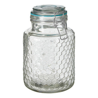 Apiary Textured Glass Jar with Blue Seal 1300ml