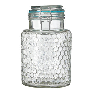 Apiary Textured Glass Jar with Blue Seal 1300ml