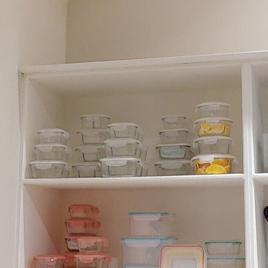 Freska 2 Section Square Glass Container With Lid 800 Ml