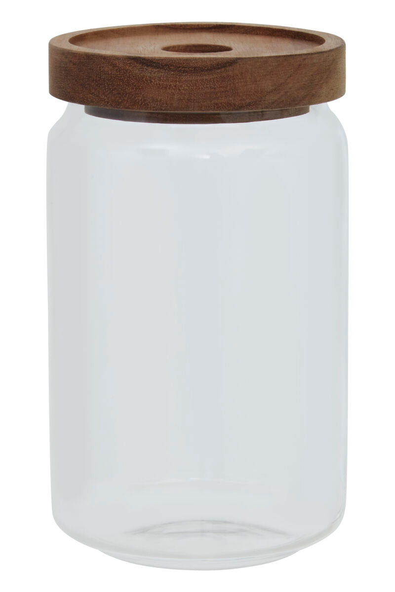 Freska Glass Storage Jar with Acacia Wood Lid 800ml