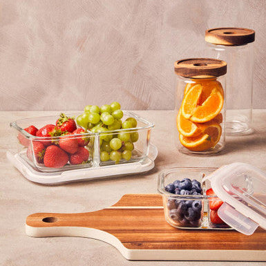 Freska Glass Storage Jar with Acacia Wood Lid 800ml