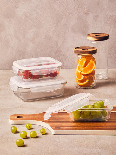 Freska Glass Storage Jar with Acacia Wood Lid 800ml