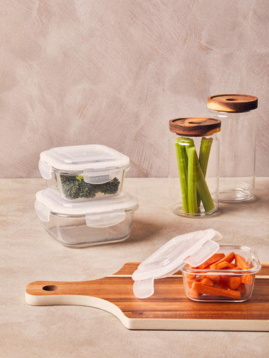 Freska Glass Storage Jar with Acacia Wood Lid 800ml