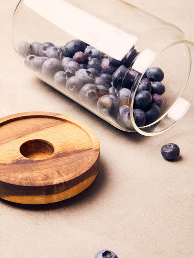 Freska Glass Storage Jar with Acacia Wood Lid 800ml