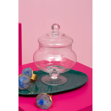Olivia Clear Glass Small Candy Storage Jar