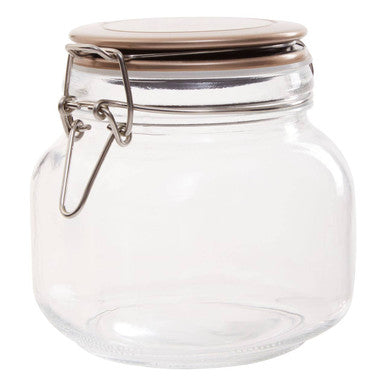 Square 800Ml Glass Jar With Champagne Lid | Luca