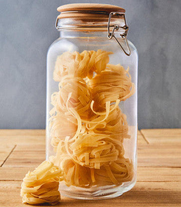 Luca Square 2150ml Glass Jar With Wooden Lid.
