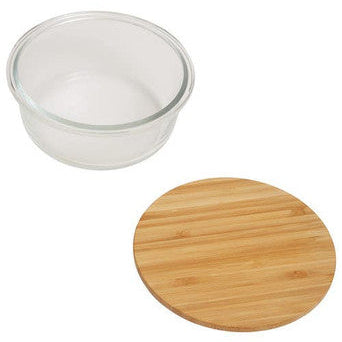 Freska 620Ml Glass Container With Bamboo Lid
