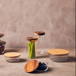 Freska 950Ml Glass Container With Bamboo Lid