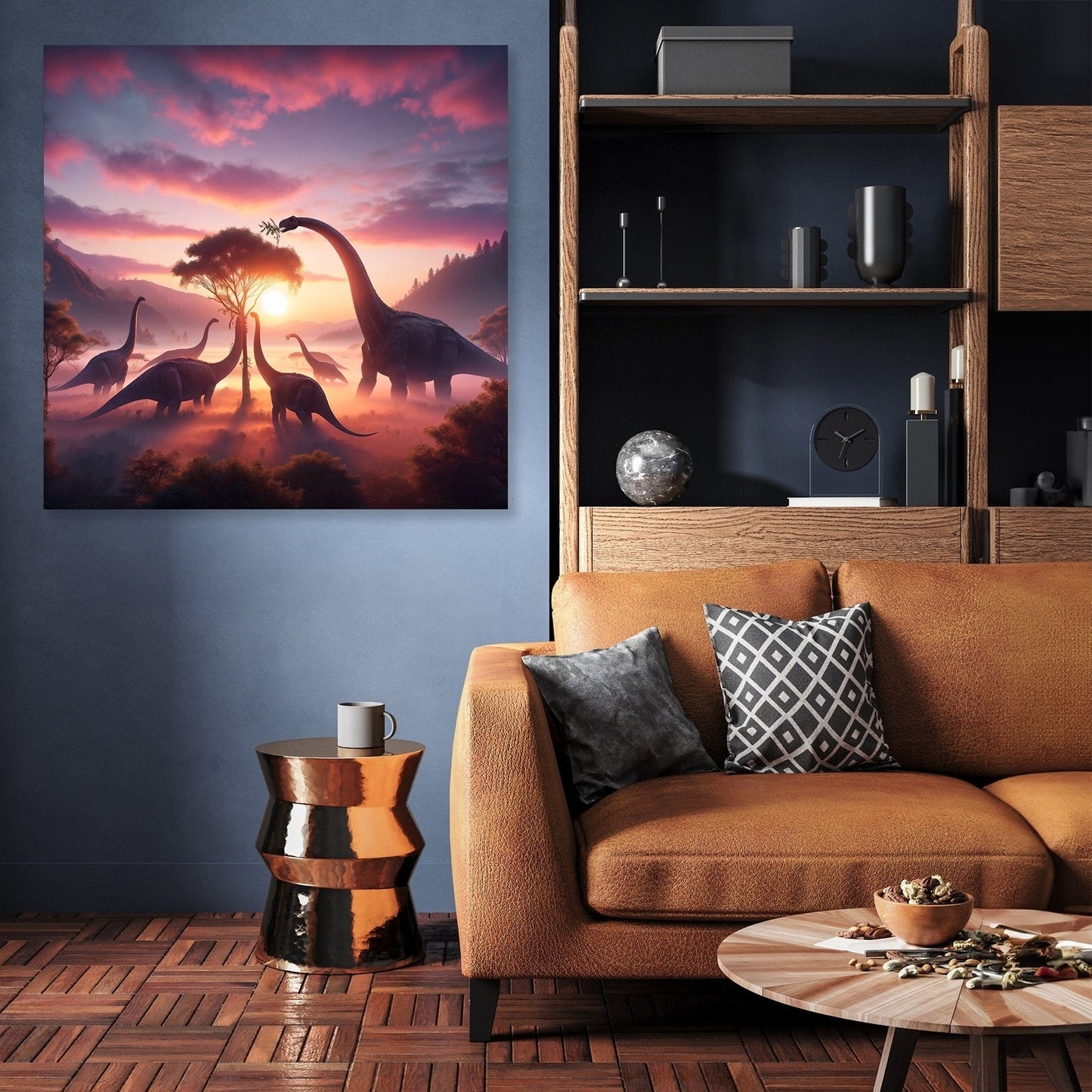 Morning Mist Brachiosaurus Canvas
