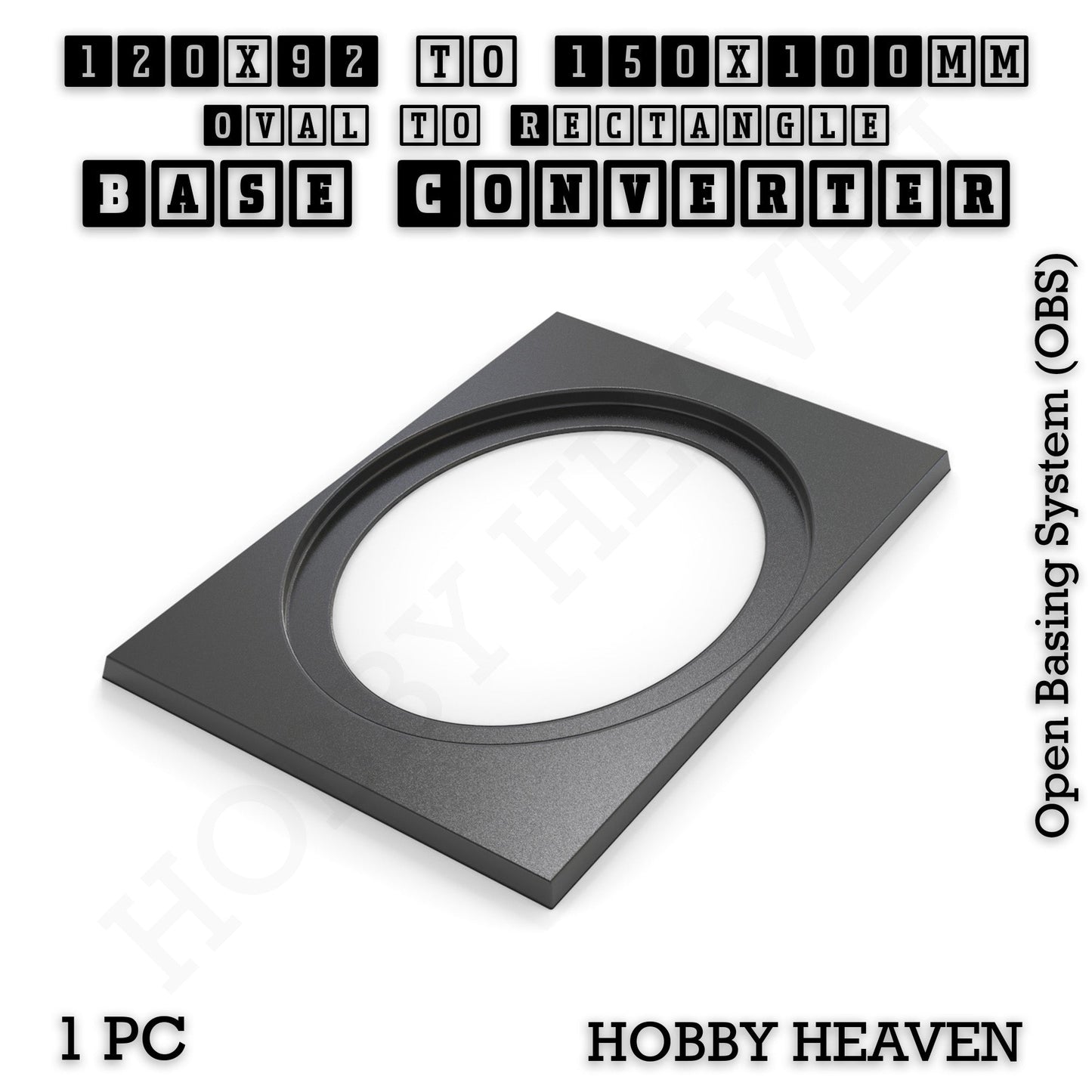 Oval to Rectangle Base Converters 3D Print Full Range