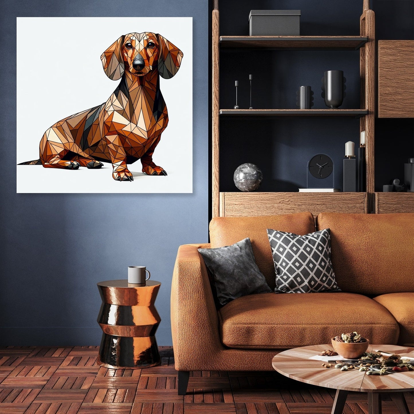 Geometric Dachshund Canvas