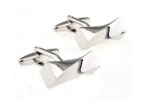 silver twisted cufflinks