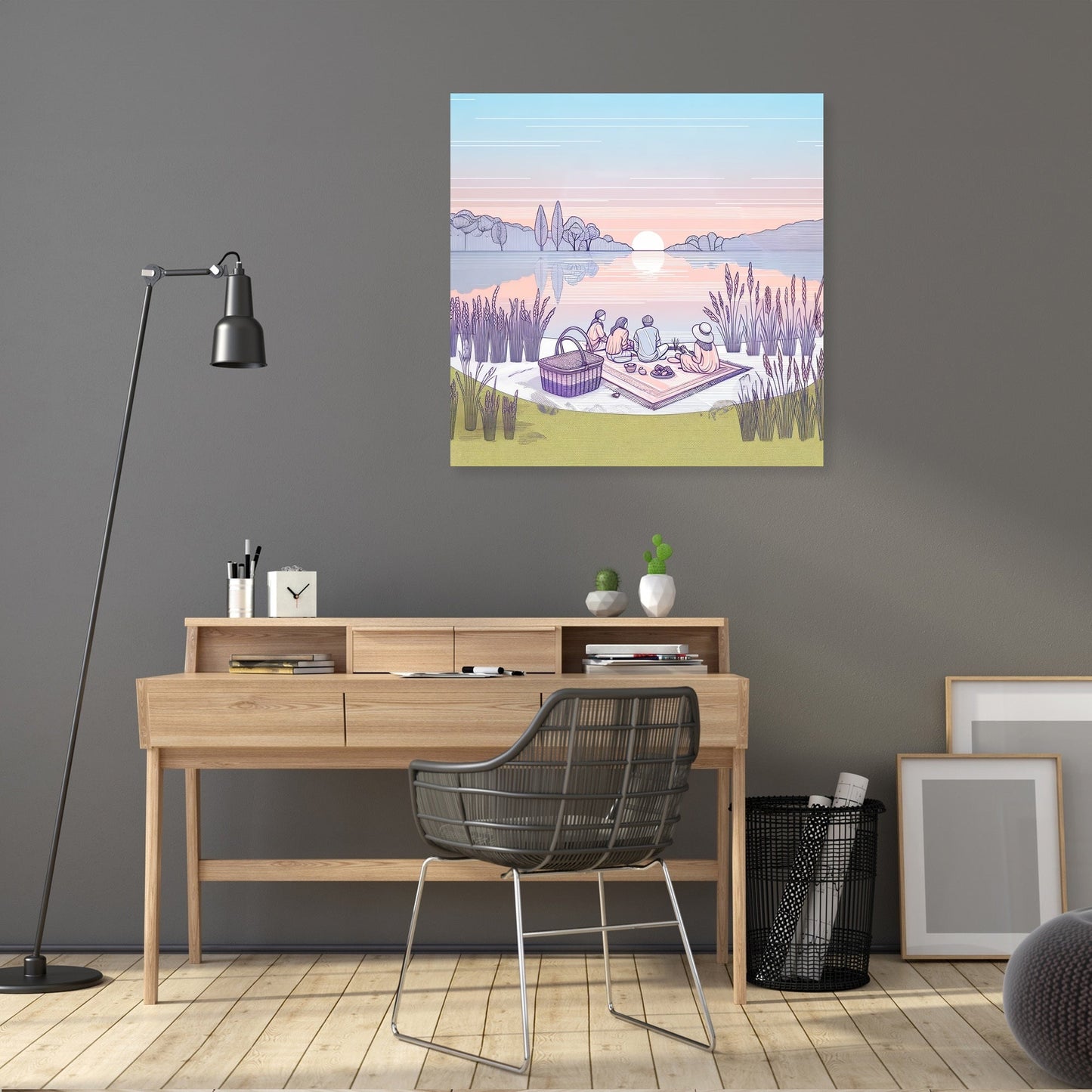 Summer Picnic by the Lake Canvas
