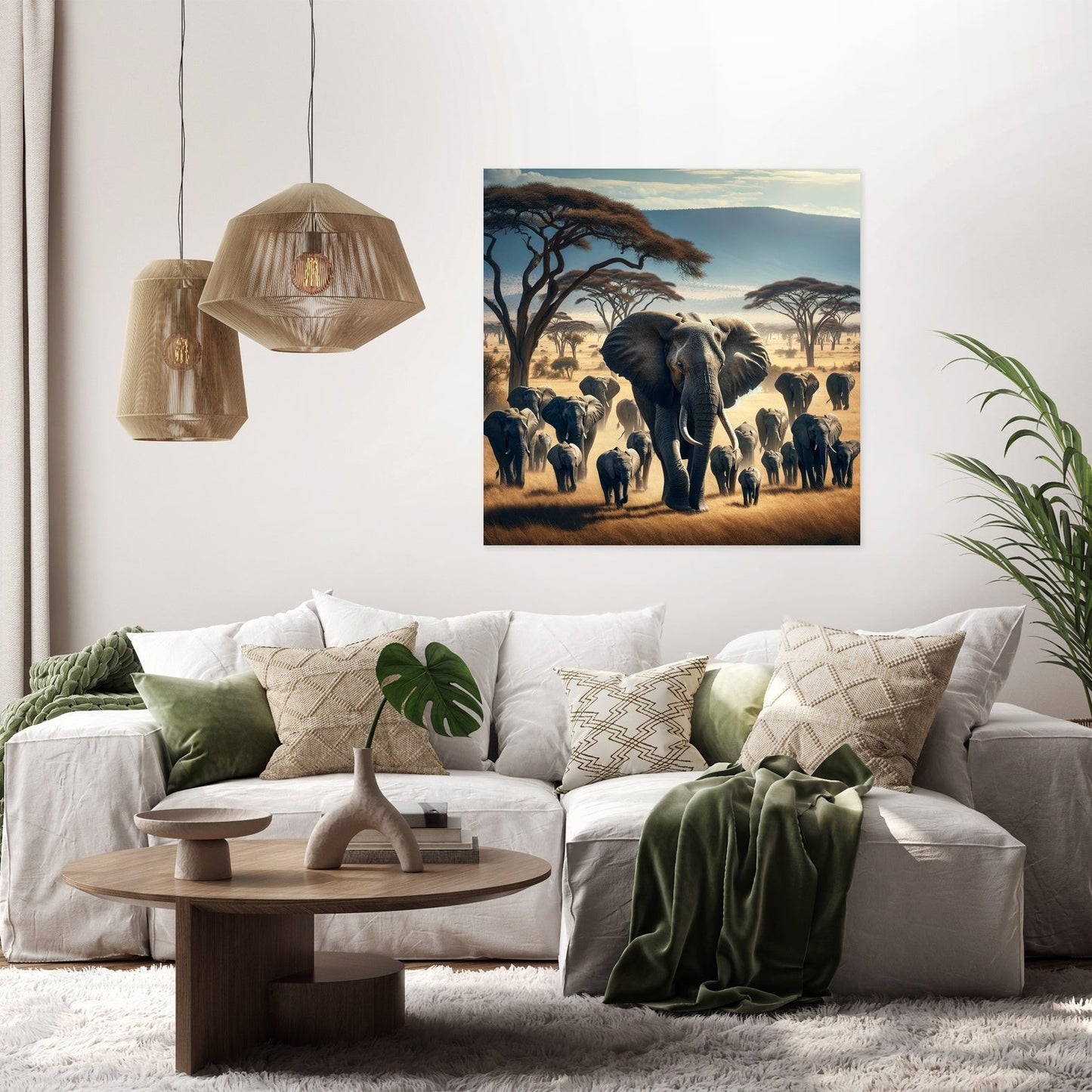 Savannah Elephants Canvas