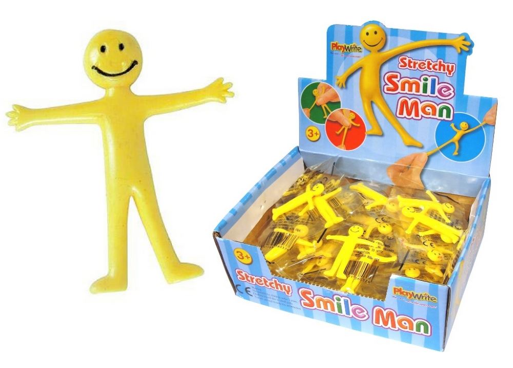 Children's Small Yellow Happy Smiley Man Stretchy Toy