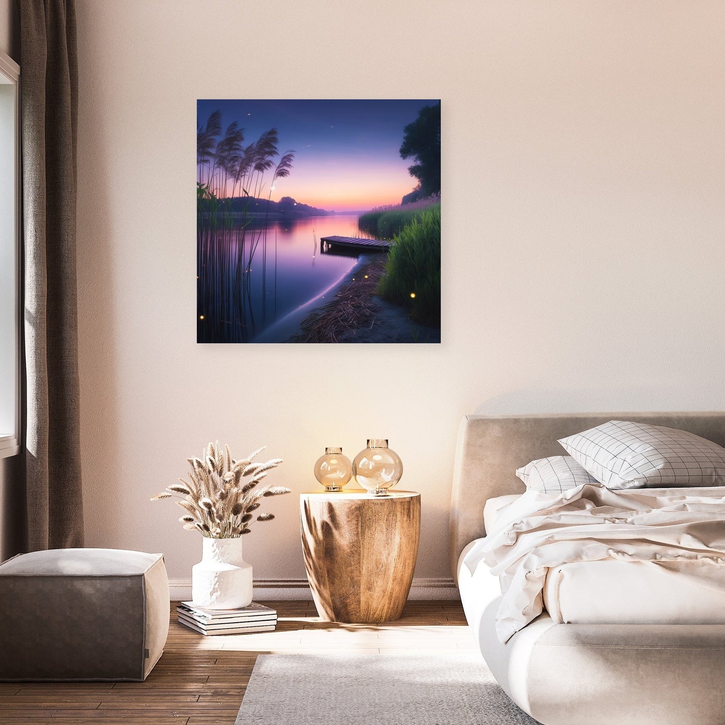 Twilight Riverbank Canvas
