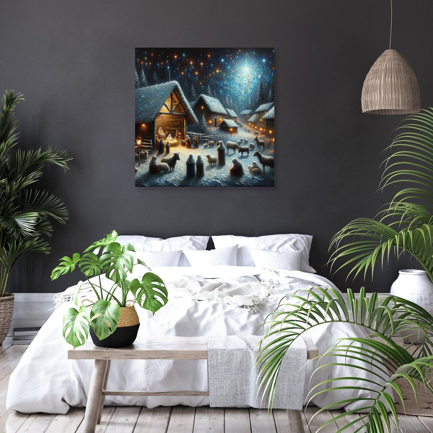 Nostalgic Nativity Night Canvas