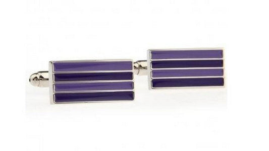 purple striped cufflinks