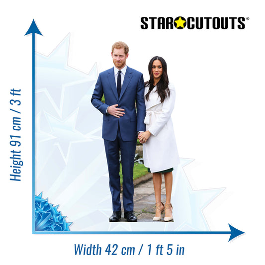 SC1238 Prince Harry & Meghan Markle (Star-Mini) Cardboard Cut Out Height 91cm