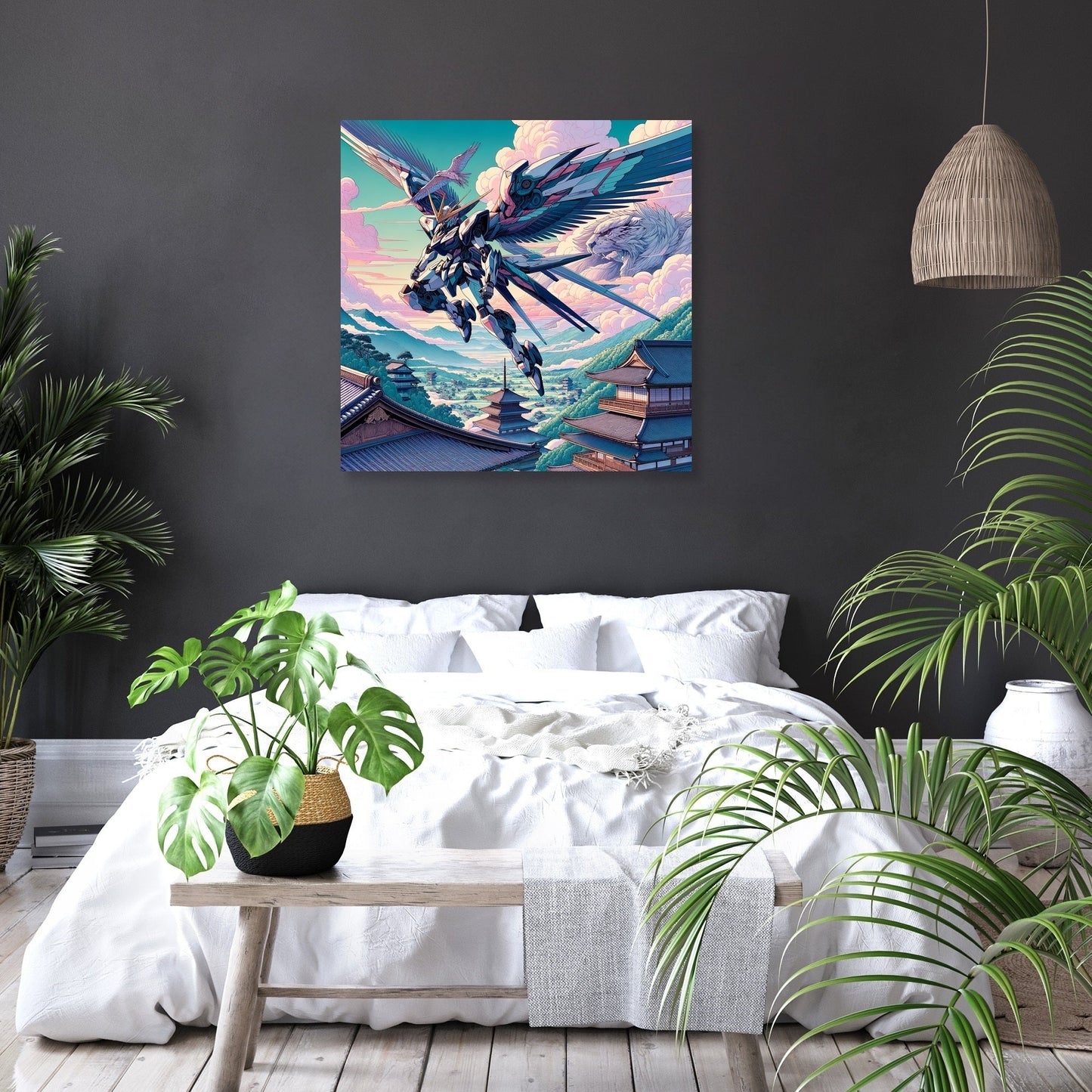 Skybound Mecha Warrior Canvas