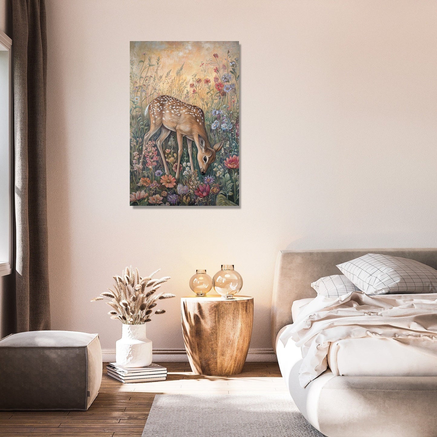 Grazing Deer Elegance Canvas