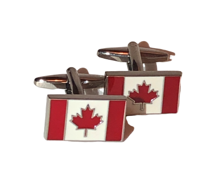 Canada flag, maple leaf design cufflinks