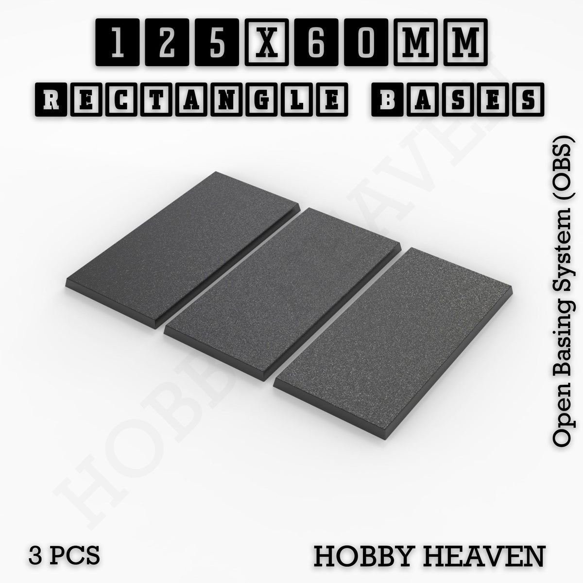 Rectangle Bases Range Sizes - 125x50mm to 200x175mm Large Sizes 3d Print Full Range Tabletop Games