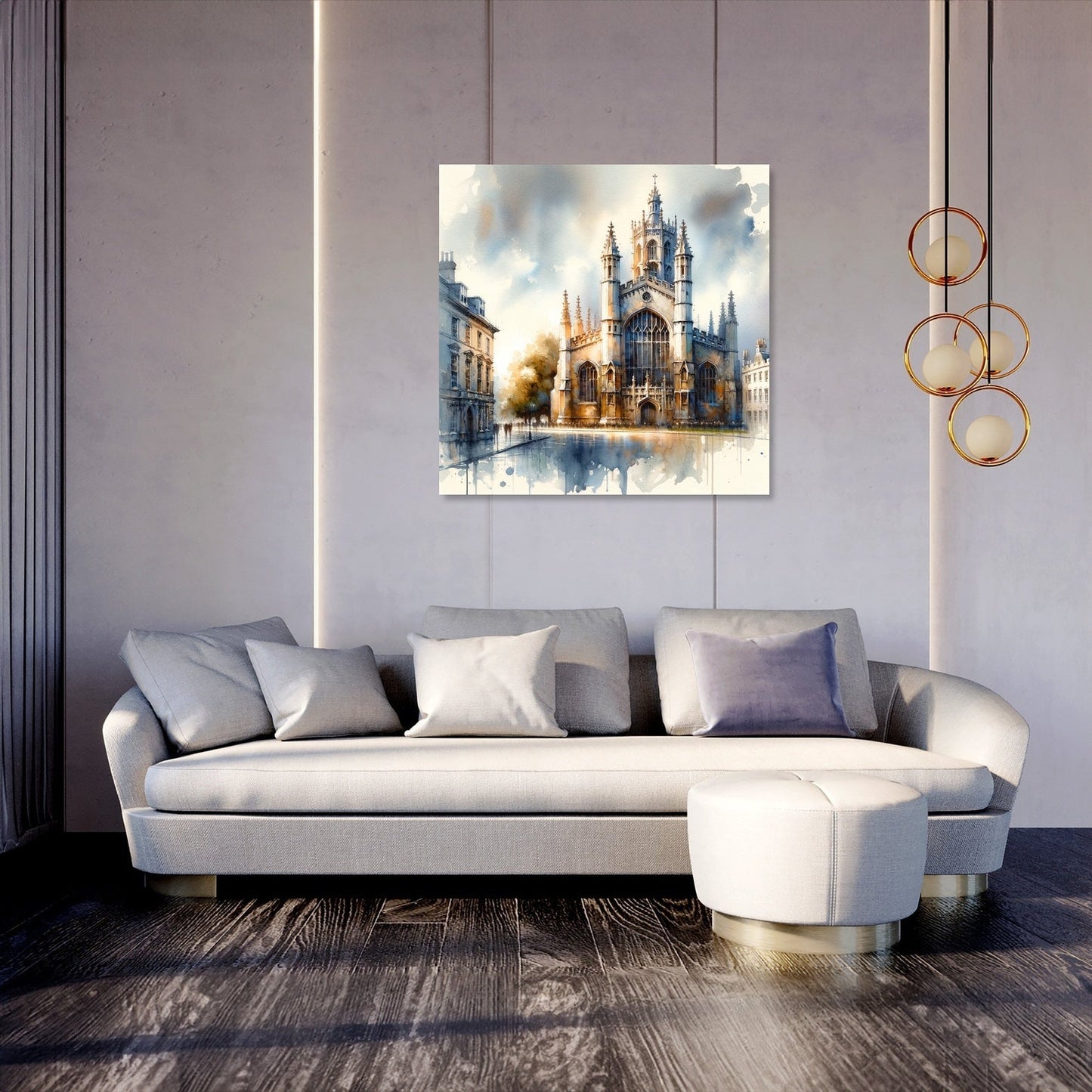 Cambridge St Mary's Watercolor Whisper Canvas
