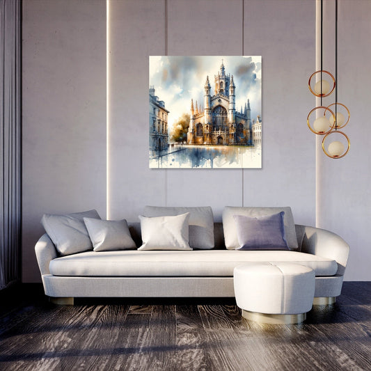 Cambridge St Mary's Watercolor Whisper Canvas