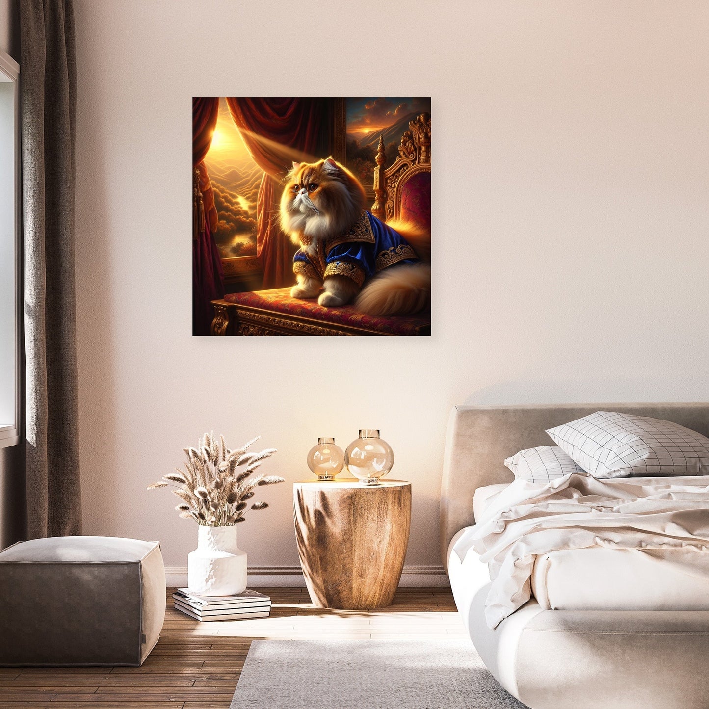 Regal Feline Contemplation Canvas