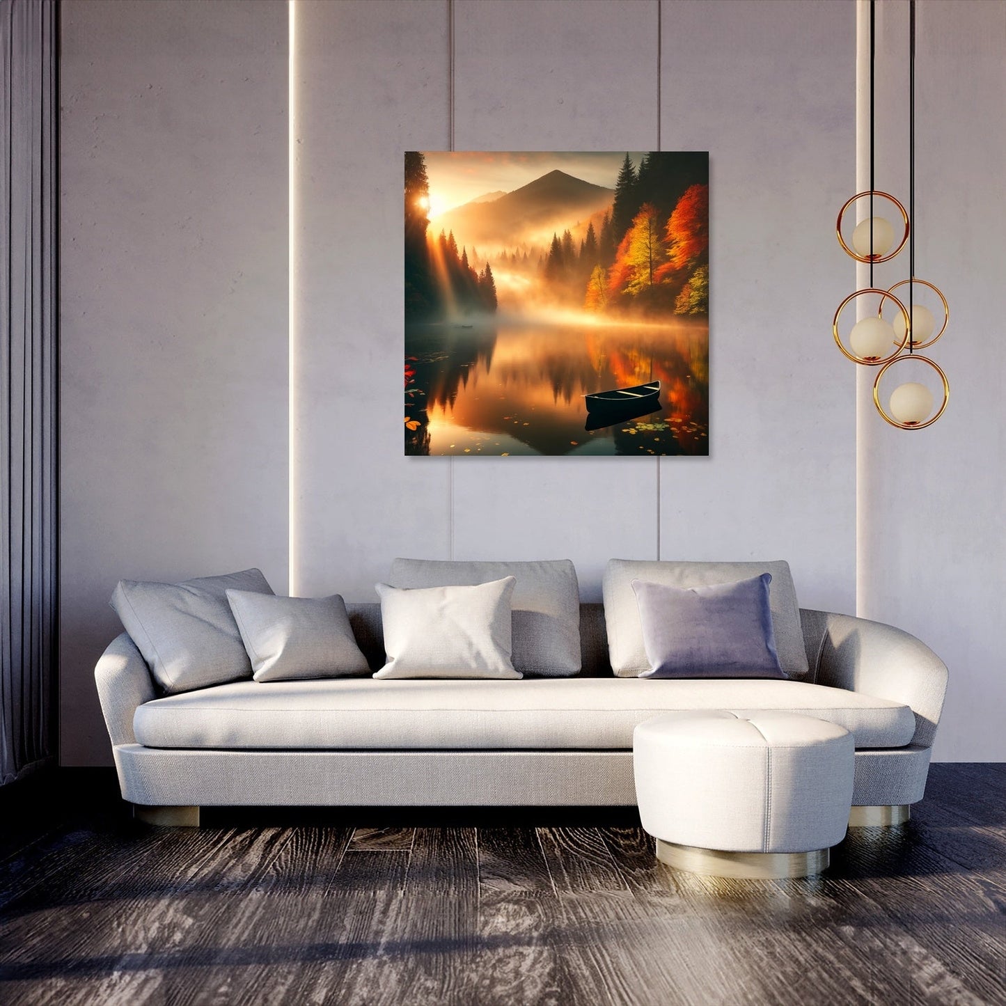 Autumn Dawn Mist Canvas