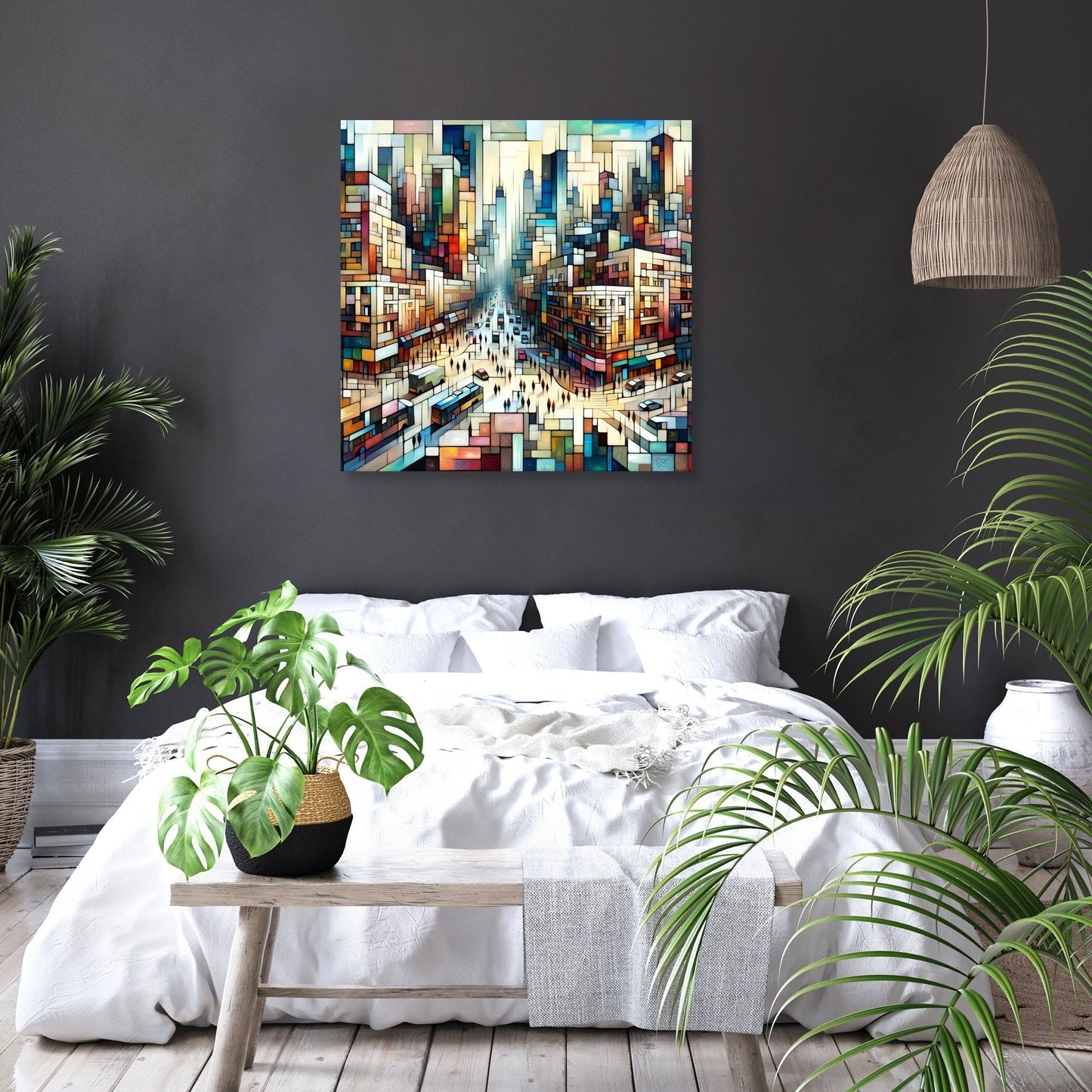 Abstract Cityscape Rhythms Canvas