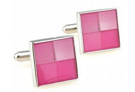 pink square cufflinks